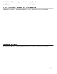 Submission Request Form for Pharmaceutical Manufacturers - Alaska, Page 2