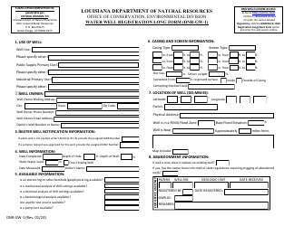 Document preview: Form DNR-GW-1 Water Well Registration Long Form - Louisiana