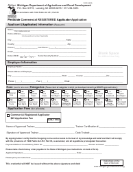 Document preview: Form PI-232.2 Pesticide Commercial Registered Applicator Application - Michigan