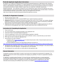 Form PI-232.2 Pesticide Commercial Registered Applicator Application - Michigan, Page 2