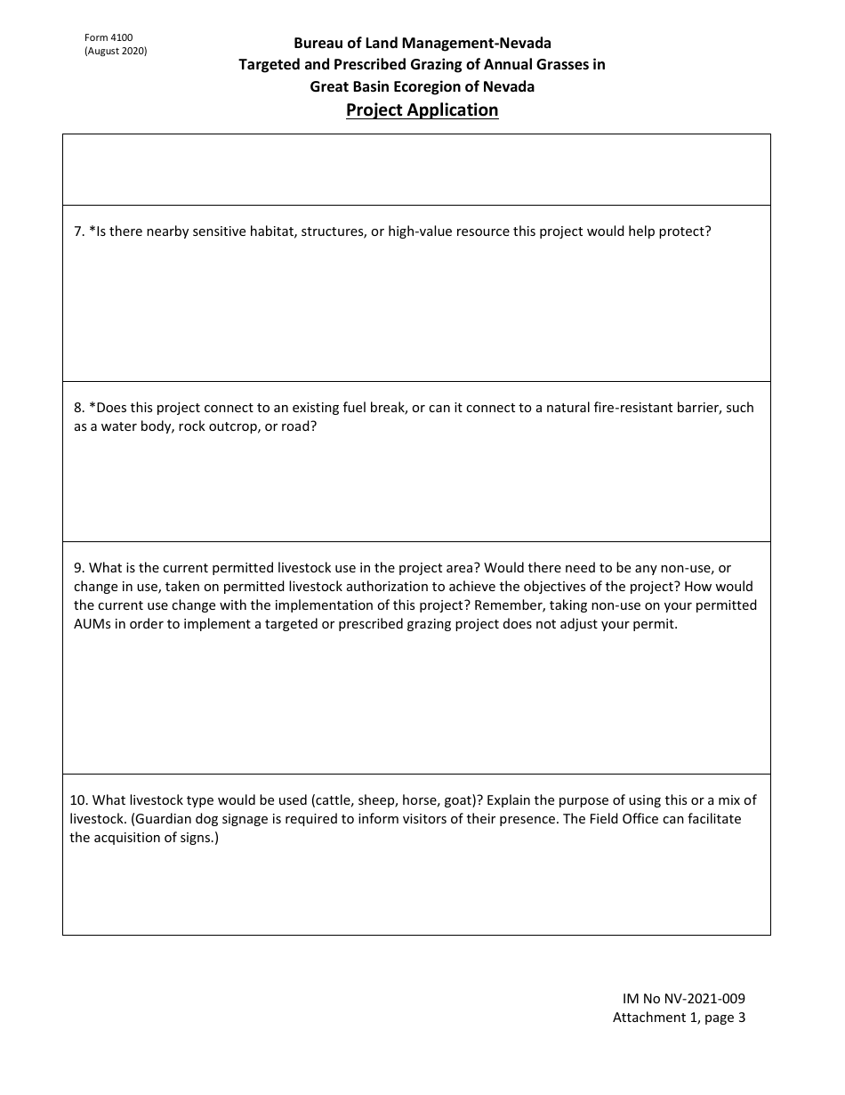 BLM Form 4100 Attachment 1 Targeted and Prescribed Grazing of Annual Grasses in Great Basin Ecoregion of Nevada Project Application, Page 3