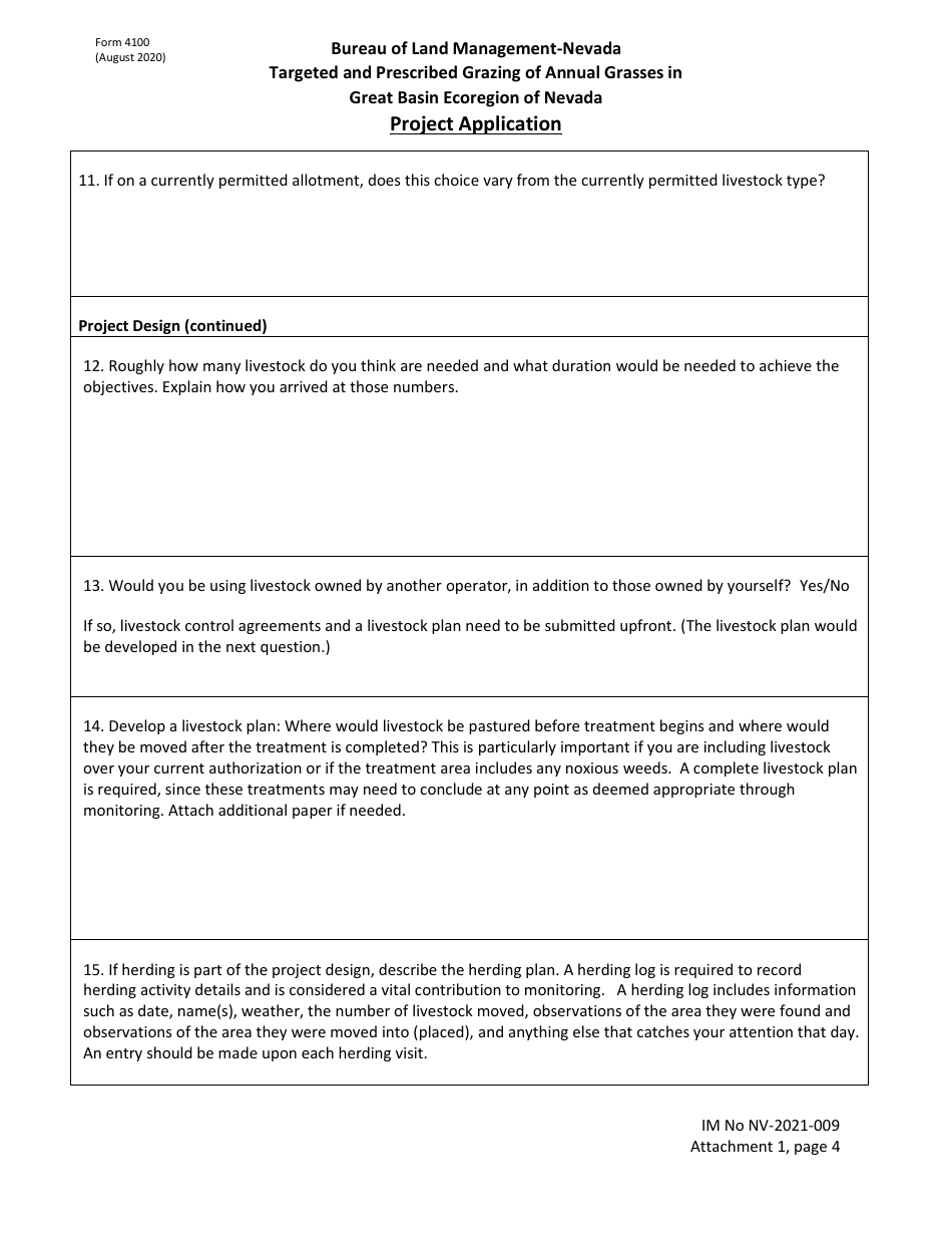 BLM Form 4100 Attachment 1 Targeted and Prescribed Grazing of Annual Grasses in Great Basin Ecoregion of Nevada Project Application, Page 4