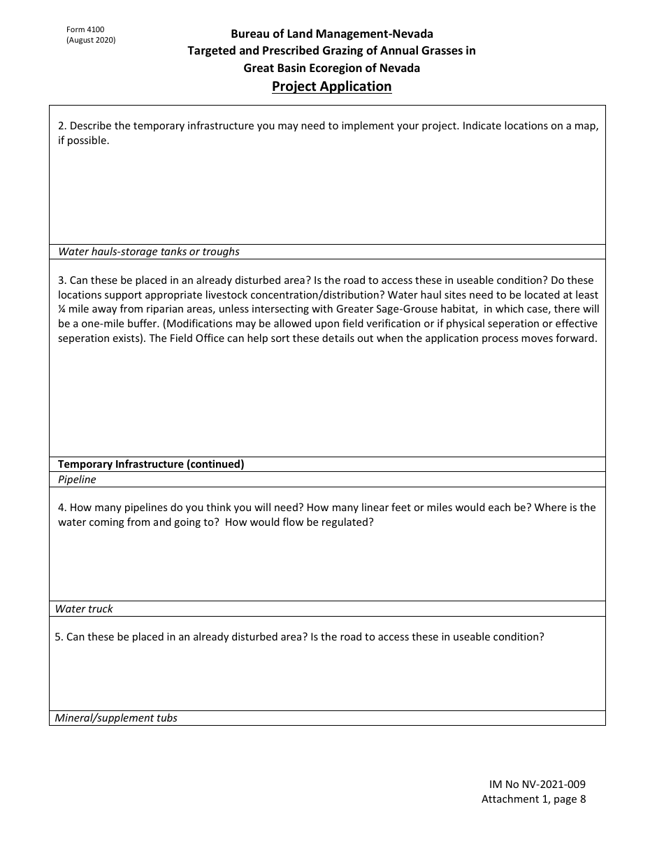 BLM Form 4100 Attachment 1 Targeted and Prescribed Grazing of Annual Grasses in Great Basin Ecoregion of Nevada Project Application, Page 8
