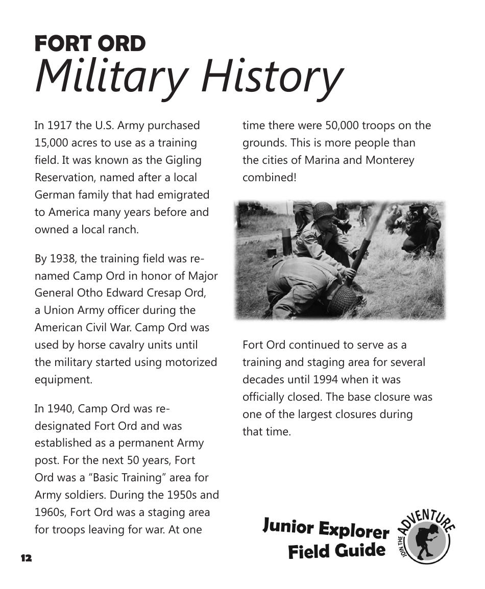 Fort Ord National Monument Junior Ranger Activity Book, Page 14
