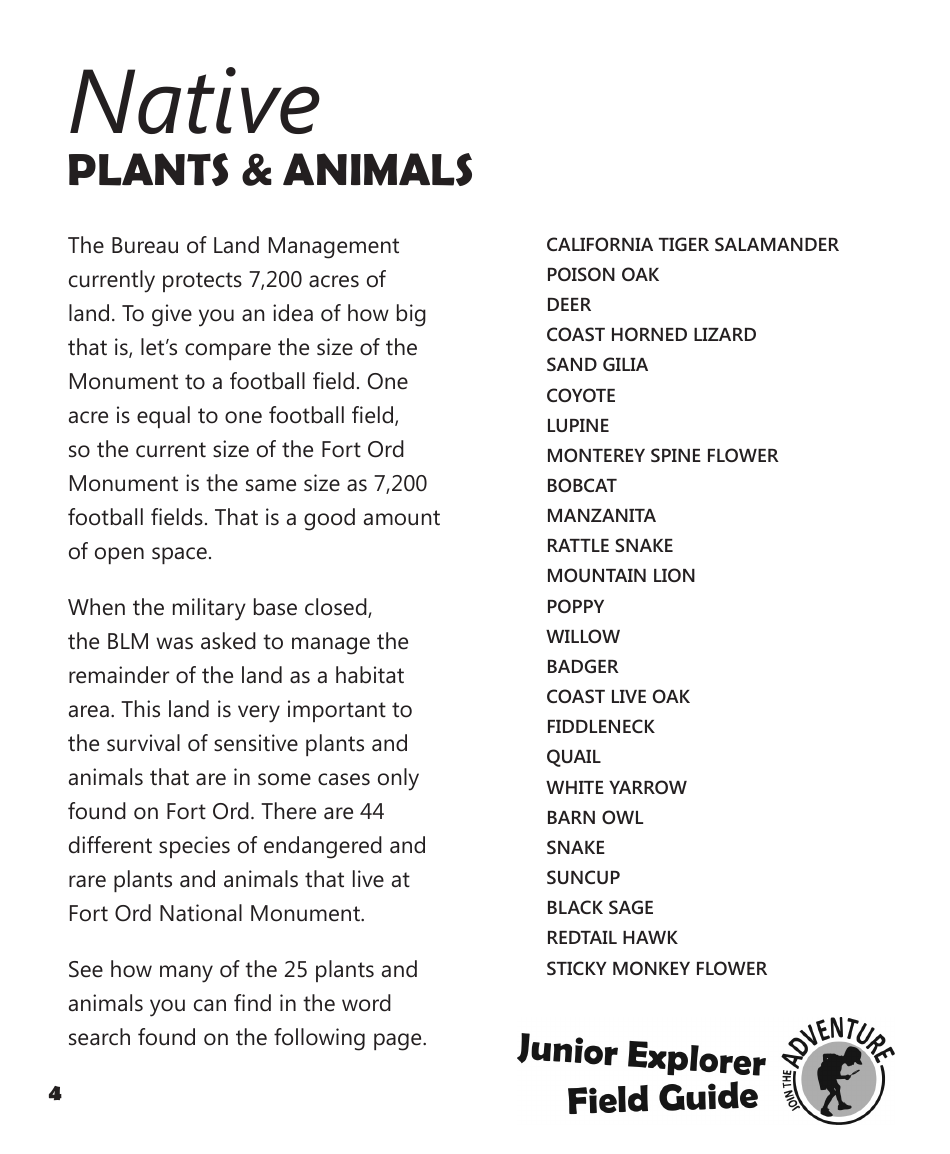 Fort Ord National Monument Junior Ranger Activity Book, Page 6
