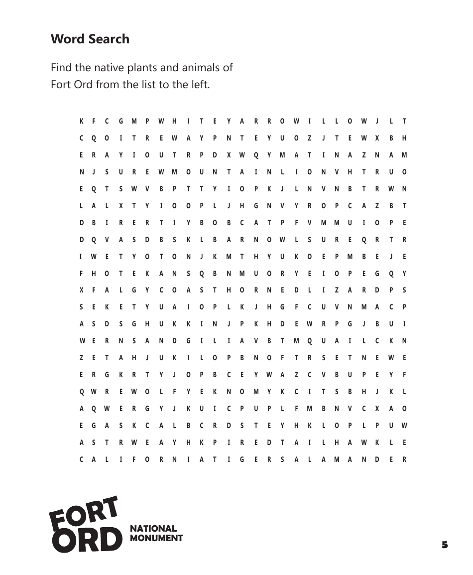 Fort Ord National Monument Junior Ranger Activity Book, Page 7