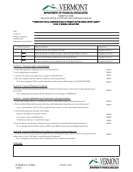 Document preview: Submittal Form: Vcar, Premium Tax (Copy), Audit and Actuarial Filings - Vermont