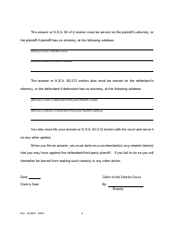 Third-Party Summons and Return of Service - Kansas, Page 2