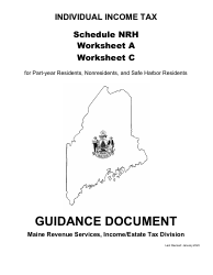 Instructions for Form 1040ME Schedule NRH Schedule for Apportionment and for Calculating the Nonresident Credit for Married Person Electing to File Single - Maine