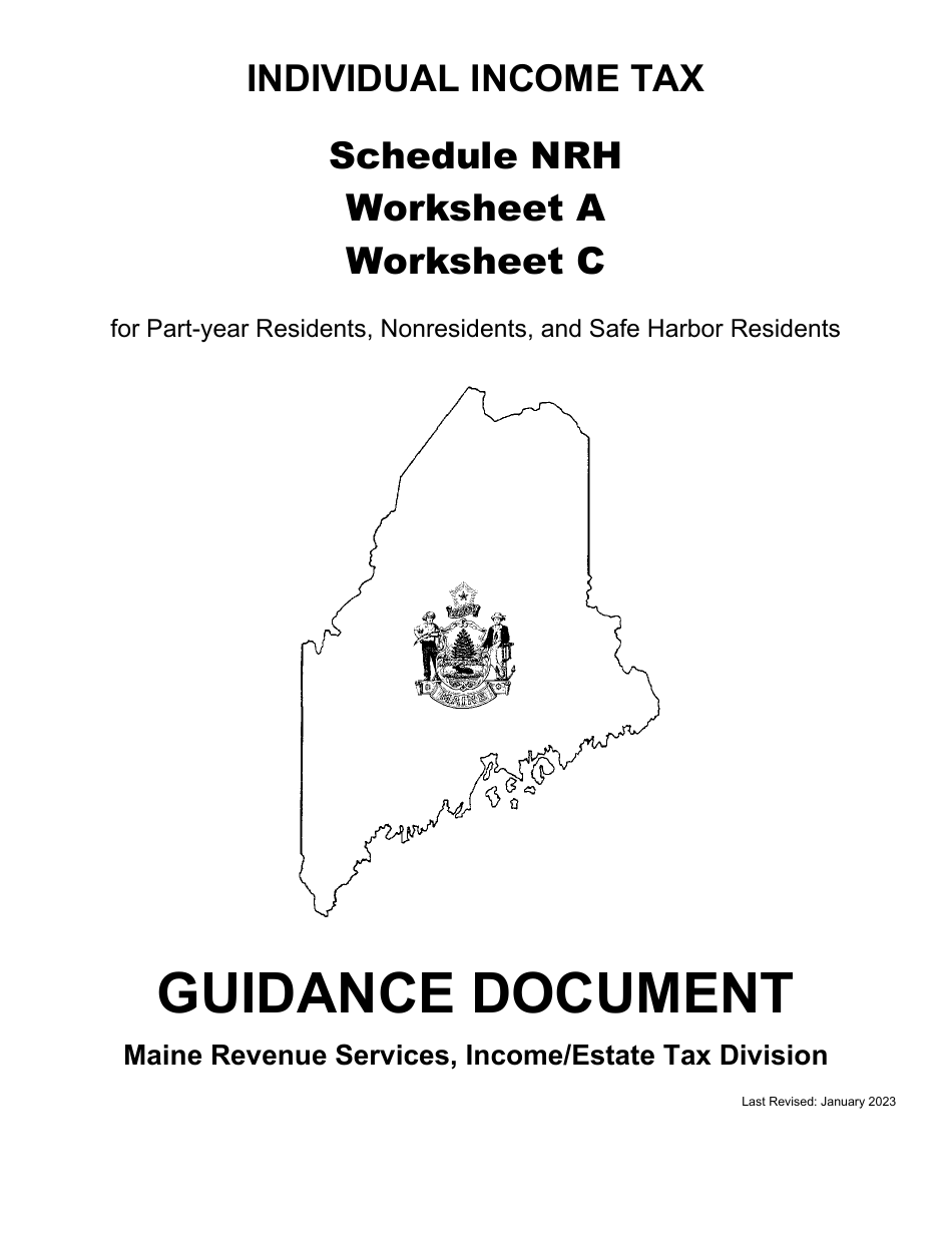 Instructions for Form 1040ME Schedule NRH Schedule for Apportionment and for Calculating the Nonresident Credit for Married Person Electing to File Single - Maine, Page 1