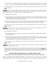 Instructions for Form 1040ME Schedule NRH Schedule for Apportionment and for Calculating the Nonresident Credit for Married Person Electing to File Single - Maine, Page 5