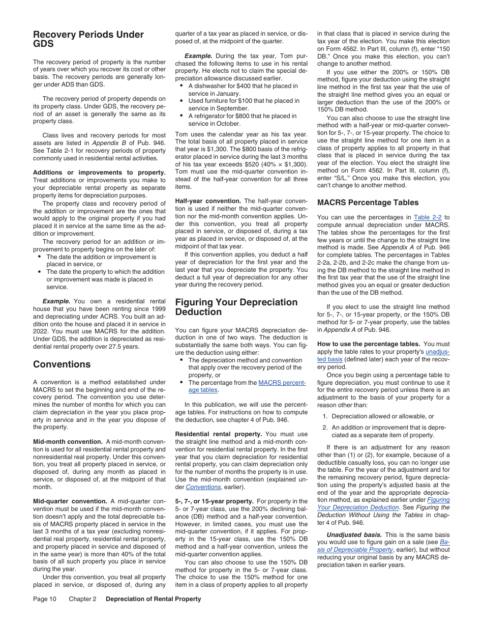 Instructions for IRS Form 527 Residential Rental Property, Page 10