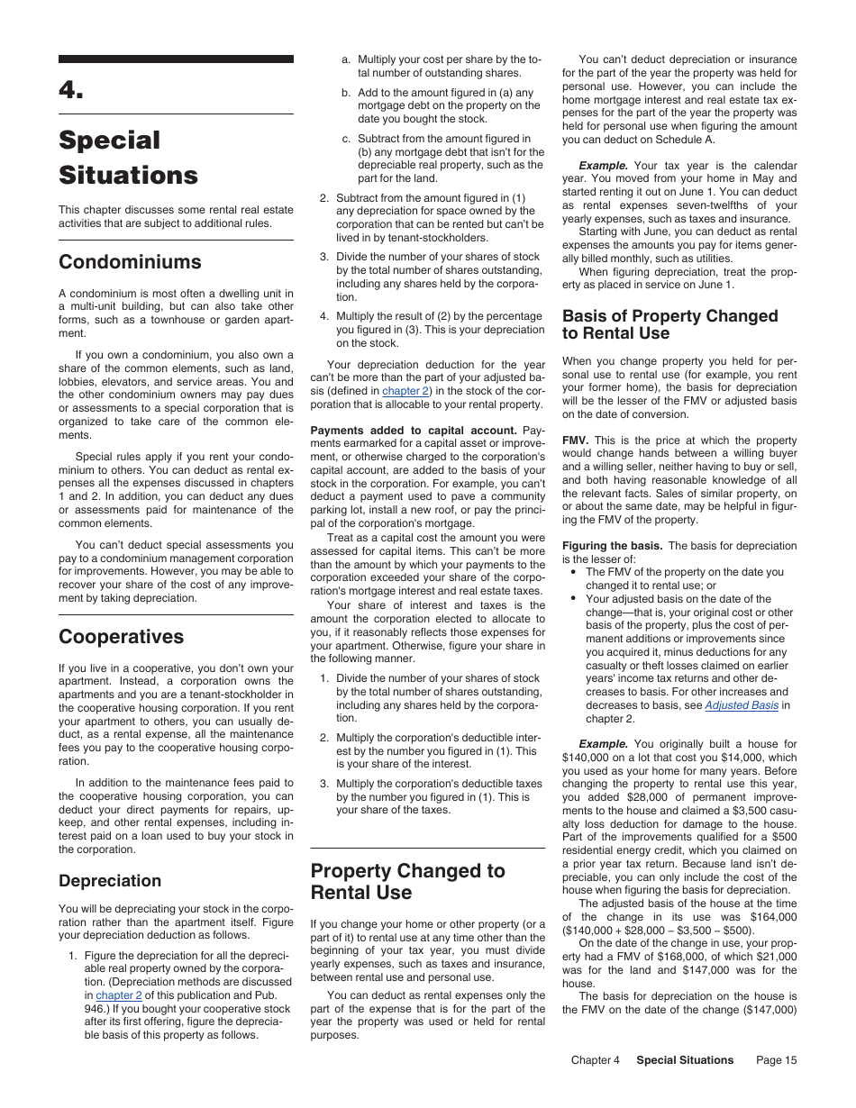 Instructions for IRS Form 527 Residential Rental Property, Page 15
