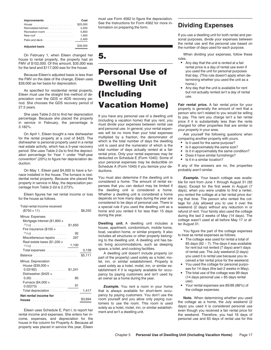 Instructions for IRS Form 527 Residential Rental Property, Page 17