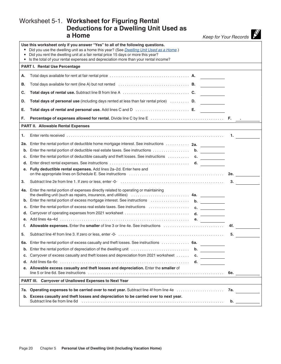 Instructions for IRS Form 527 Residential Rental Property, Page 20