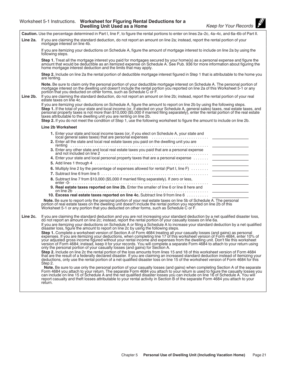 Instructions for IRS Form 527 Residential Rental Property, Page 21