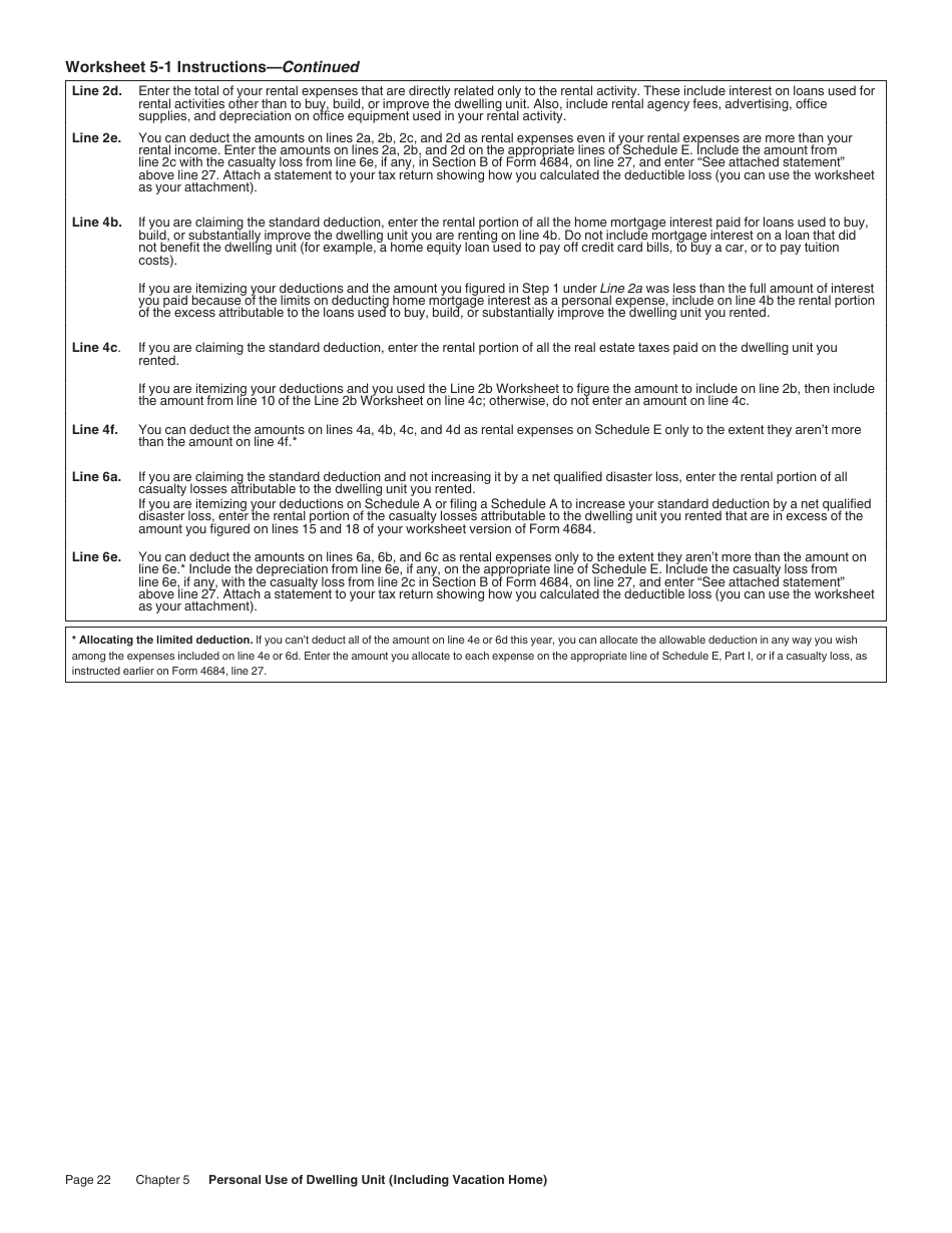 Instructions for IRS Form 527 Residential Rental Property, Page 22