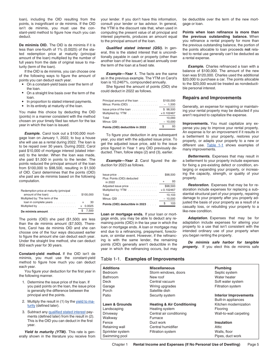Instructions for IRS Form 527 Residential Rental Property, Page 5