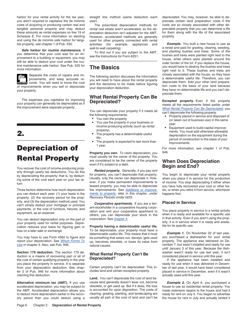 Instructions for IRS Form 527 Residential Rental Property, Page 6