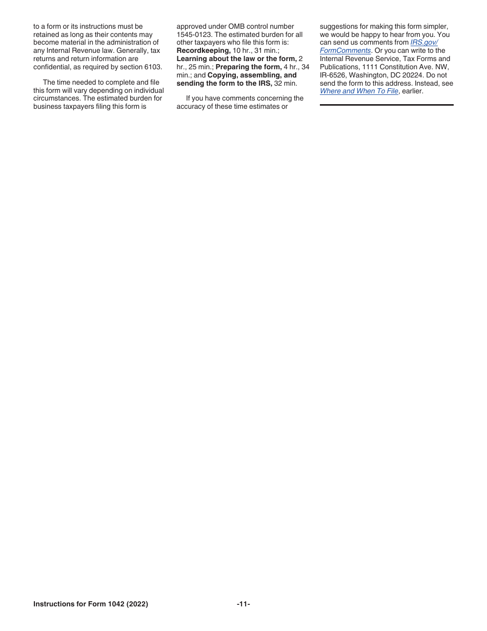 Instructions for IRS Form 1042 Annual Withholding Tax Return for U.S. Source Income of Foreign Persons, Page 11