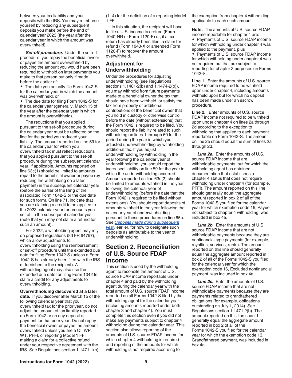 Instructions for IRS Form 1042 Annual Withholding Tax Return for U.S. Source Income of Foreign Persons, Page 9