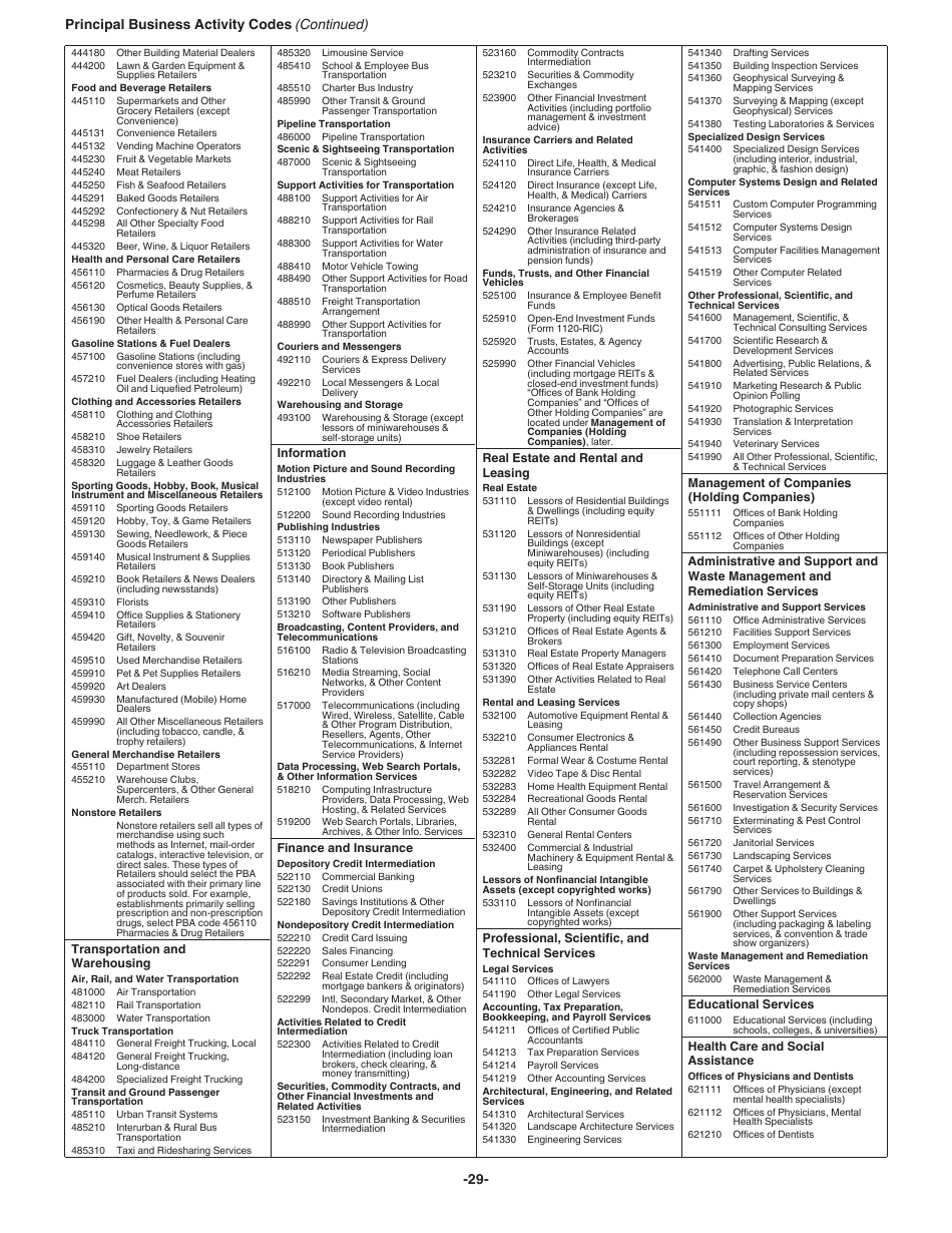 Instructions for IRS Form 1120 U.S. Corporation Income Tax Return, Page 29