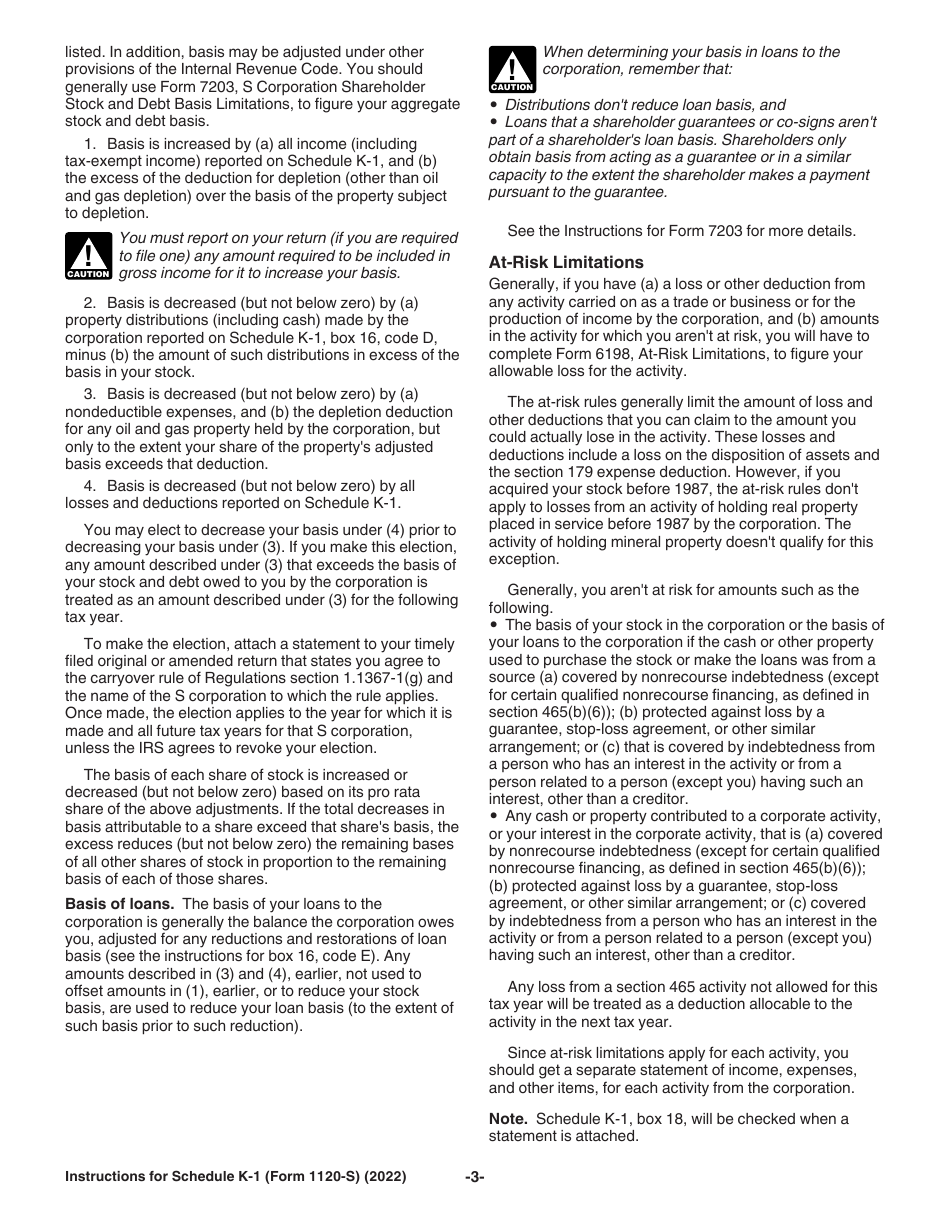 Instructions for Form 1120-S Schedule K-1 Shareholders Share of Income, Deductions, Credits, Etc., Page 3