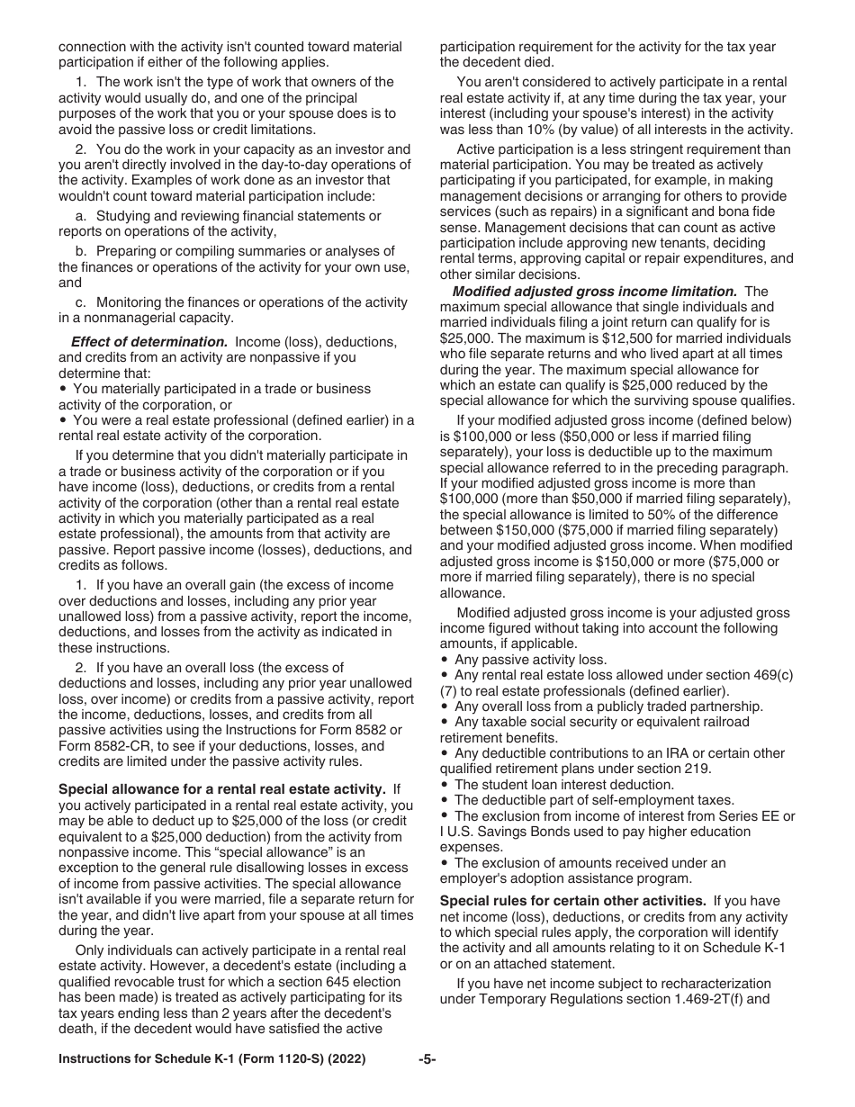 Instructions for Form 1120-S Schedule K-1 Shareholders Share of Income, Deductions, Credits, Etc., Page 5