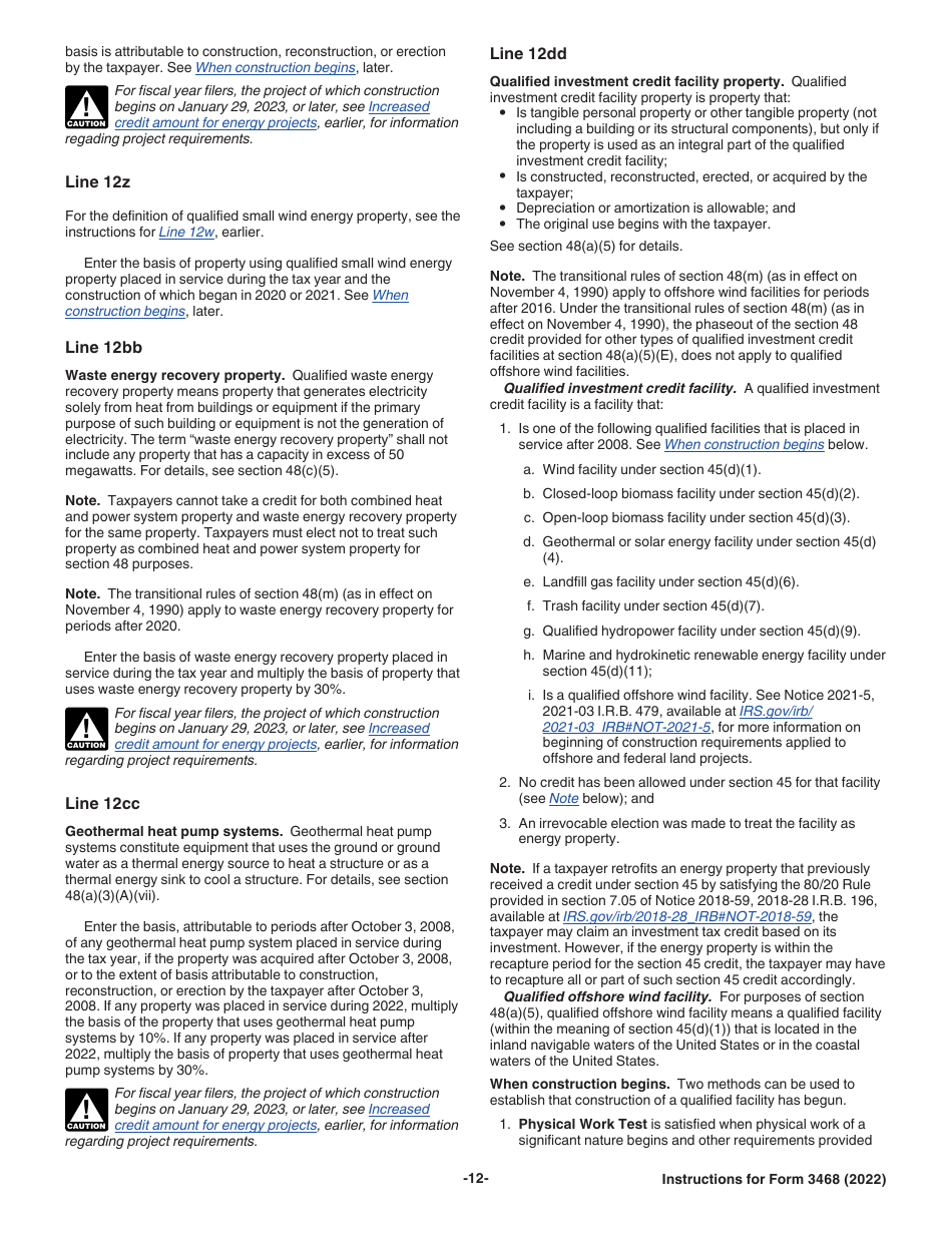 Instructions for IRS Form 3468 Investment Credit, Page 12