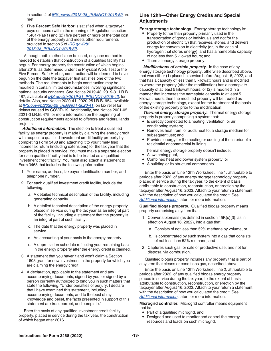 Instructions for IRS Form 3468 Investment Credit, Page 13