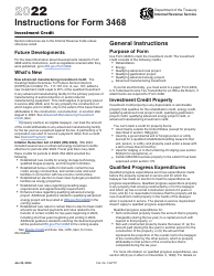 Instructions for IRS Form 3468 Investment Credit