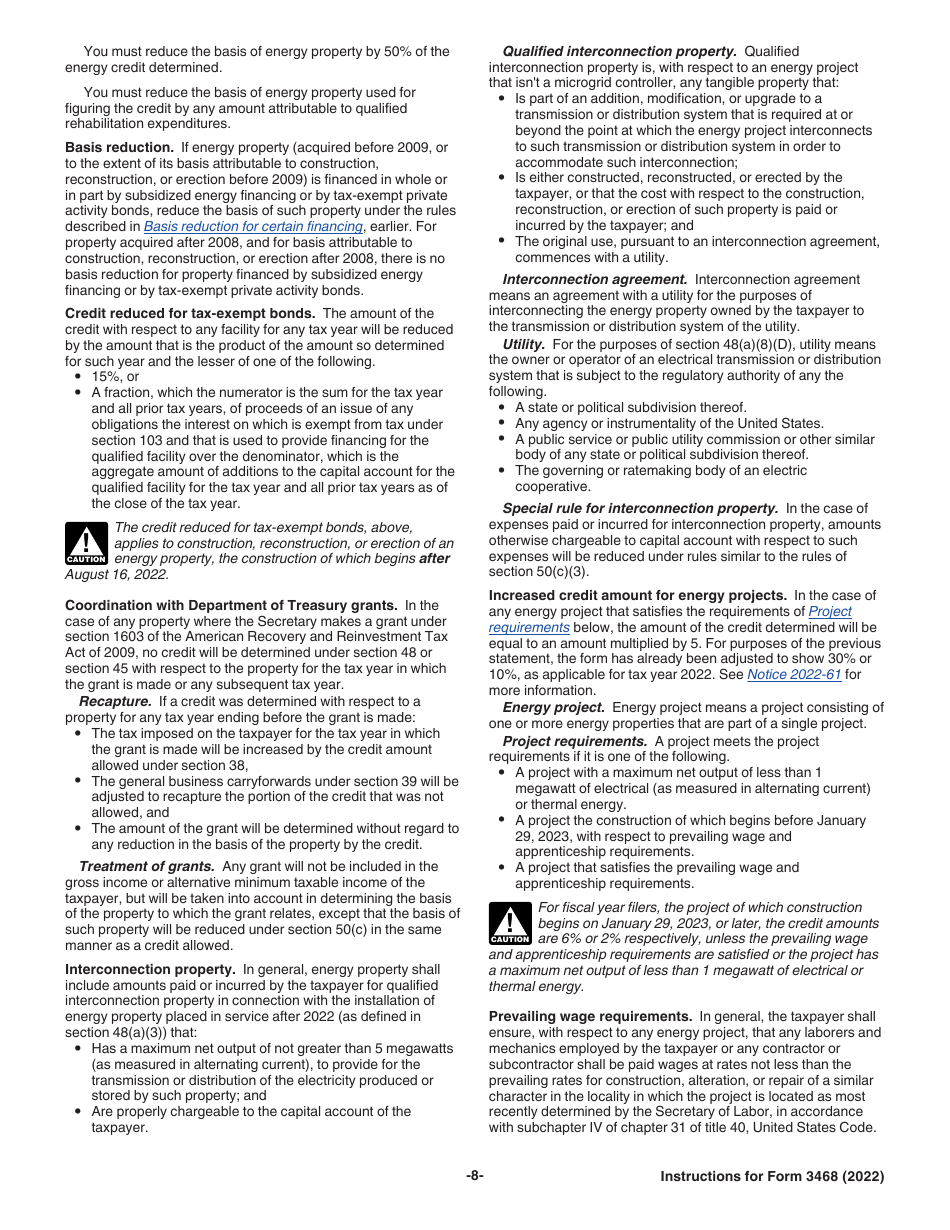 Instructions for IRS Form 3468 Investment Credit, Page 8