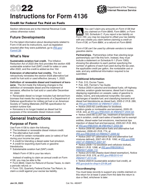 IRS Form 4136 2022 Printable Pdf