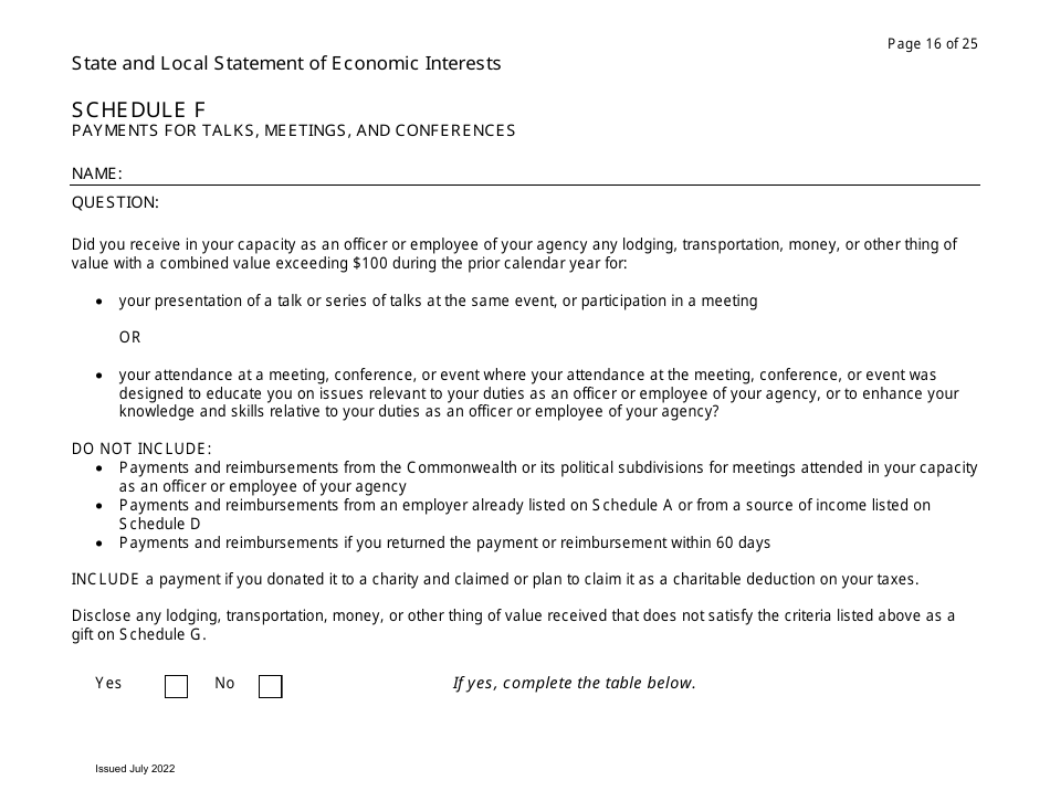 State and Local Statement of Economic Interests - Virginia, Page 16