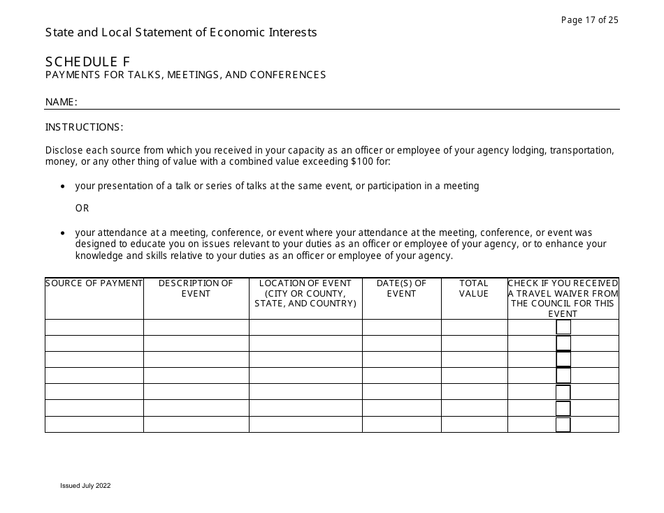State and Local Statement of Economic Interests - Virginia, Page 17