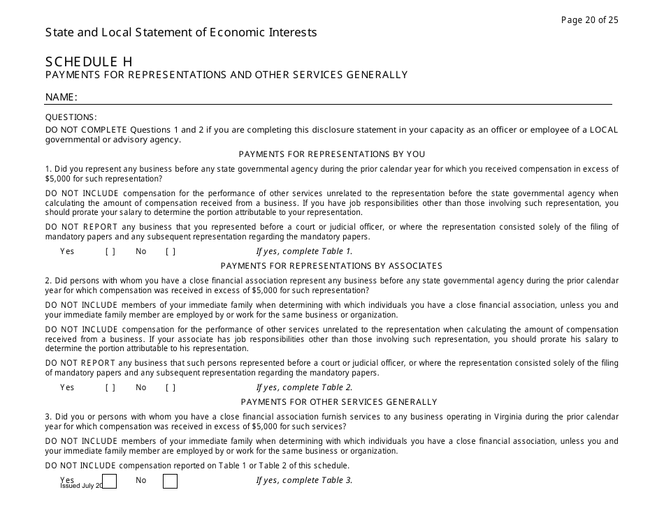 State and Local Statement of Economic Interests - Virginia, Page 20