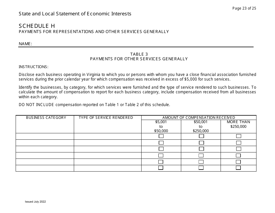 State and Local Statement of Economic Interests - Virginia, Page 23