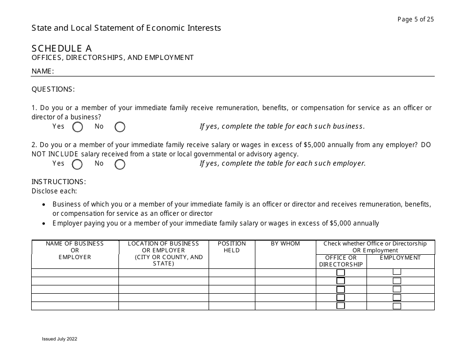 State and Local Statement of Economic Interests - Virginia, Page 5