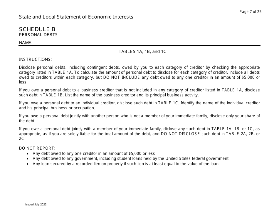 State and Local Statement of Economic Interests - Virginia, Page 7
