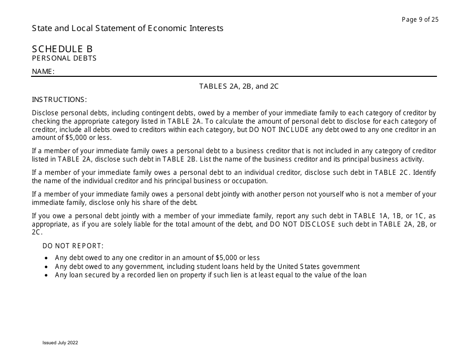 State and Local Statement of Economic Interests - Virginia, Page 9