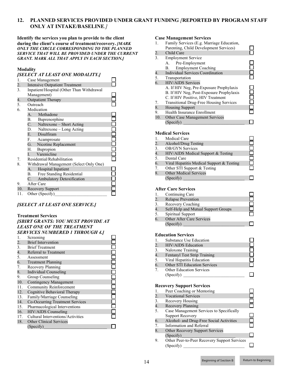Government Performance and Results Act (Gpra) Client Outcome Measures for Discretionary Programs, Page 15