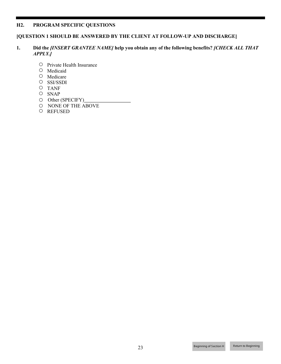 Government Performance and Results Act (Gpra) Client Outcome Measures for Discretionary Programs, Page 24