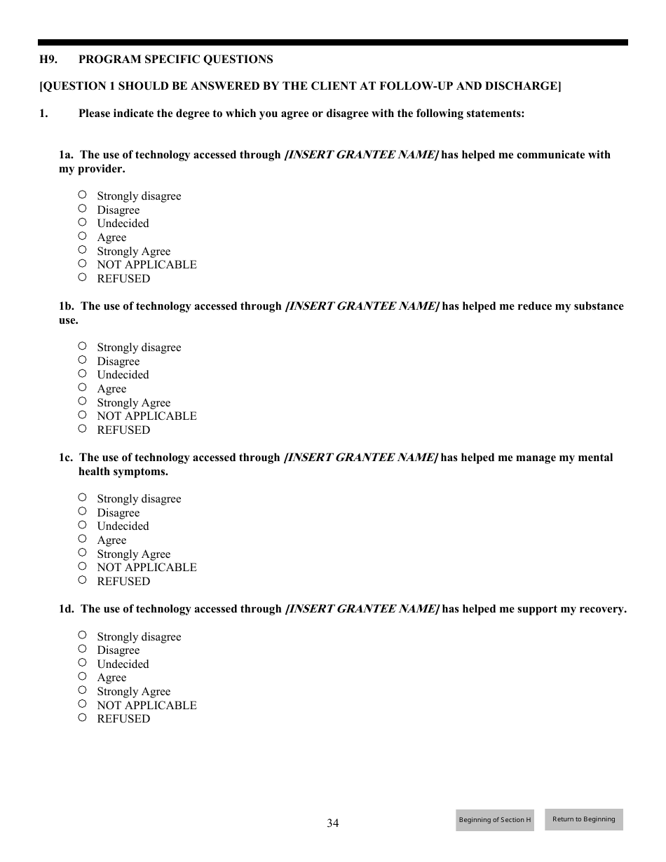 Government Performance and Results Act (Gpra) Client Outcome Measures for Discretionary Programs, Page 35