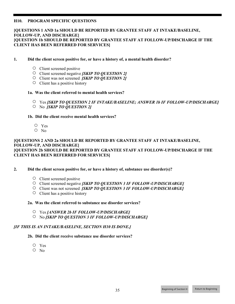 Government Performance and Results Act (Gpra) Client Outcome Measures for Discretionary Programs, Page 36