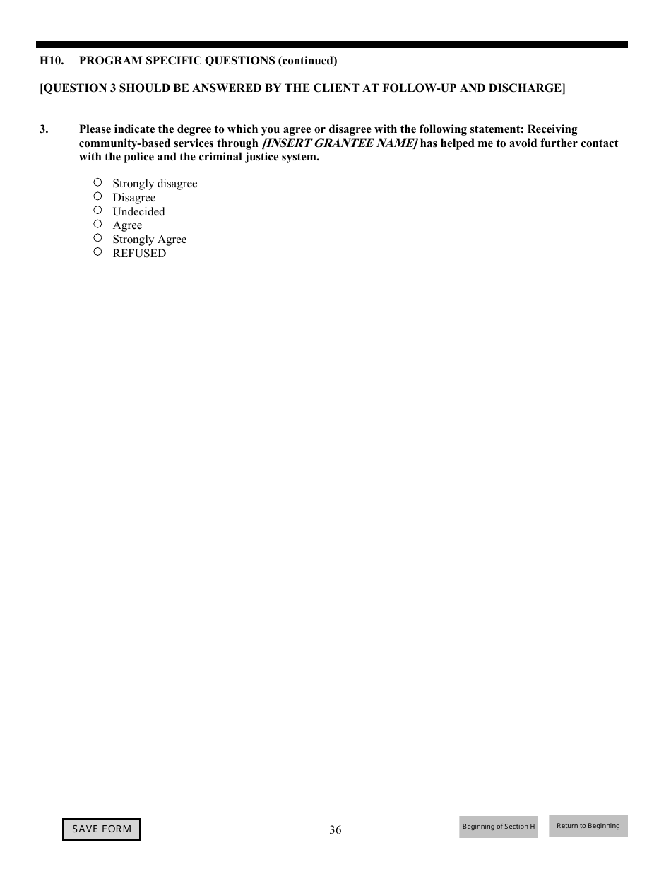 Government Performance and Results Act (Gpra) Client Outcome Measures for Discretionary Programs, Page 37