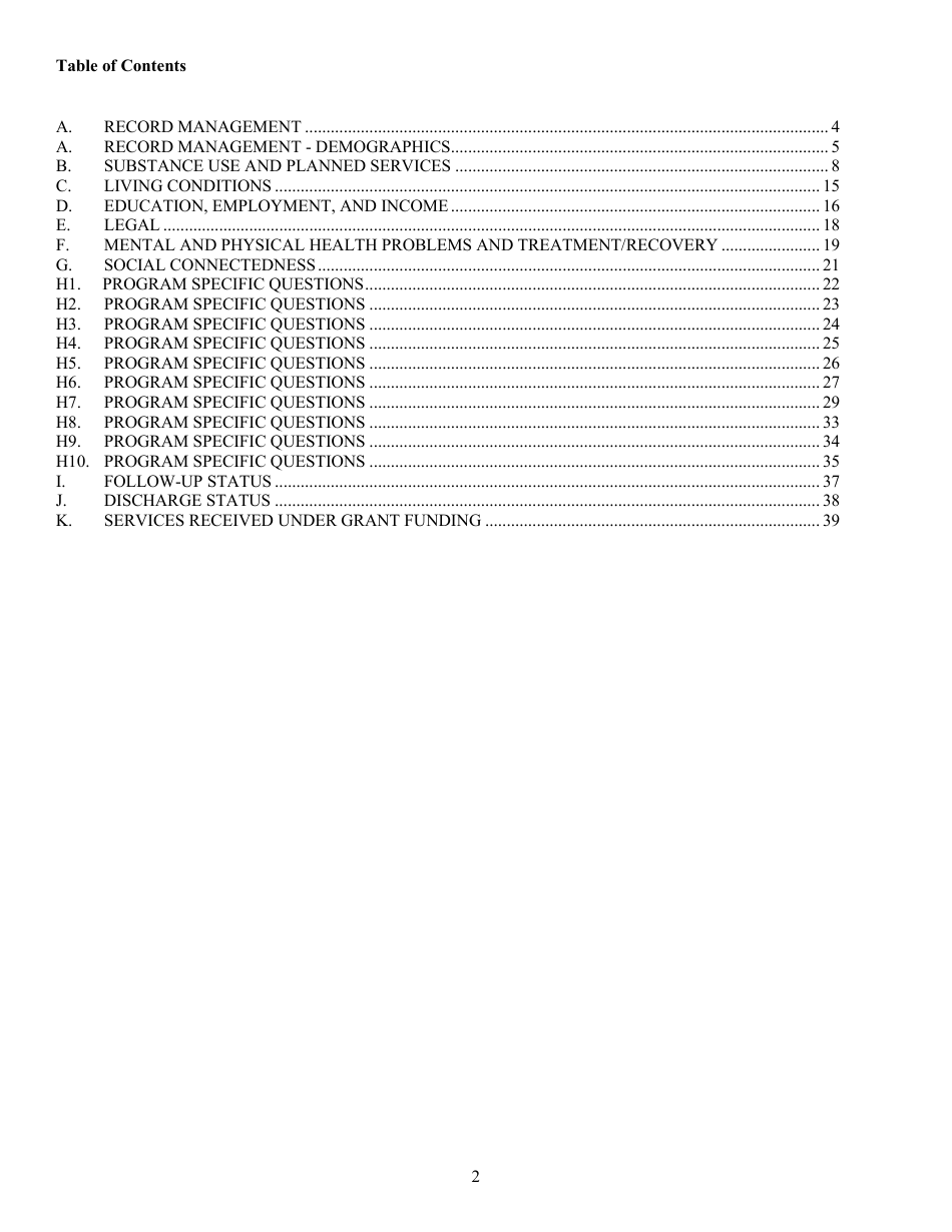 Government Performance and Results Act (Gpra) Client Outcome Measures for Discretionary Programs, Page 3