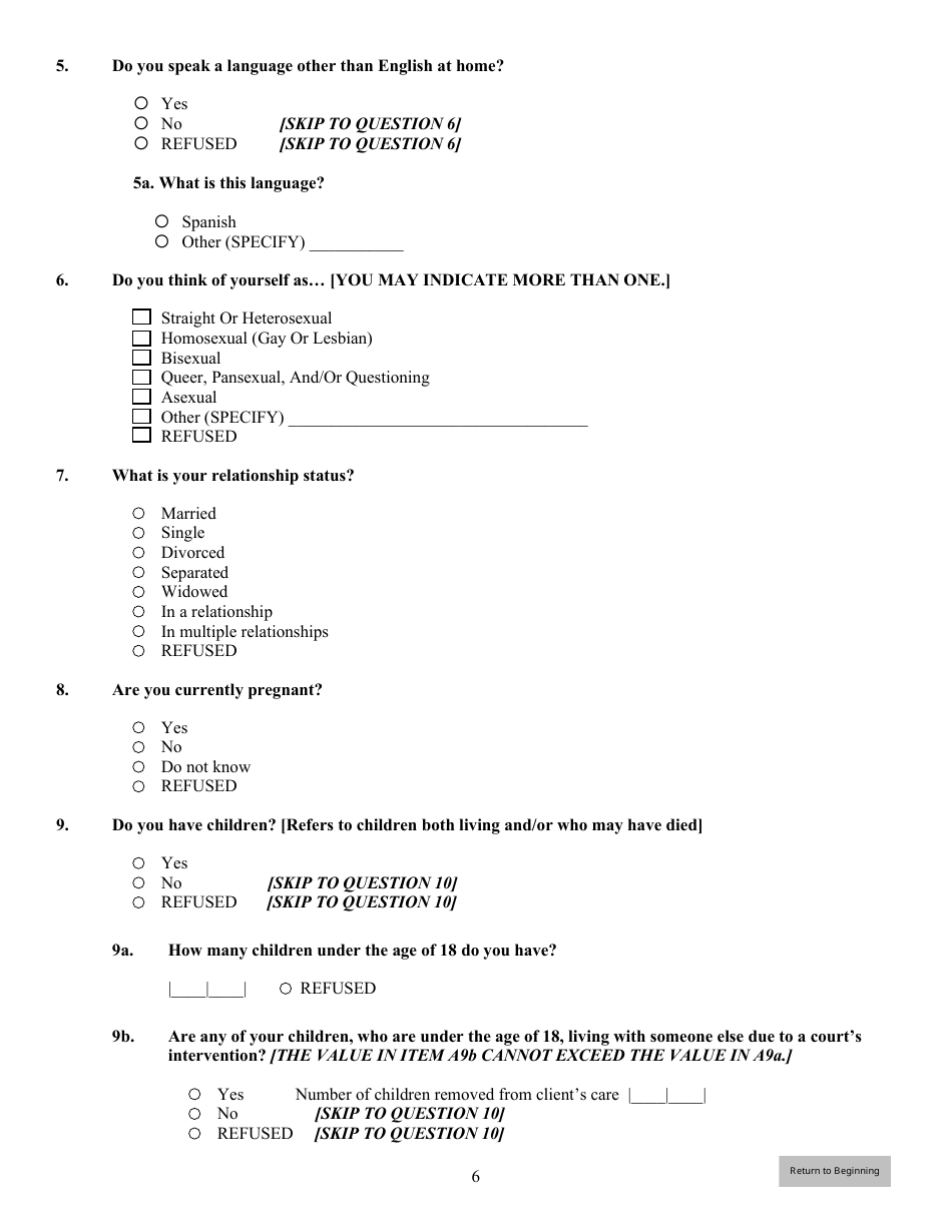 Government Performance and Results Act (Gpra) Client Outcome Measures for Discretionary Programs, Page 7