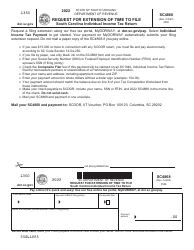Document preview: Form SC4868 Request for Extension of Time to File South Carolina Individual Income Tax Return - South Carolina, 2022