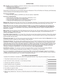 Form SC4868 Request for Extension of Time to File South Carolina Individual Income Tax Return - South Carolina, Page 2