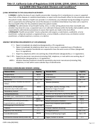 Form CDPH110A Confidential Morbidity Report - California, Page 3